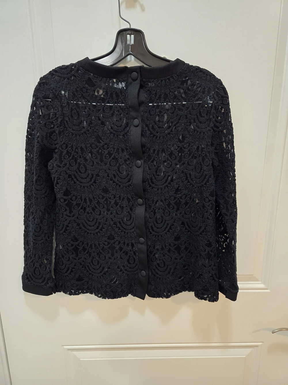 Banana Republic Black Lace Long Sleeve Top